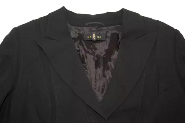 Escada Blazer Jacket Women's Size 42 Black Textured Pockets Collared