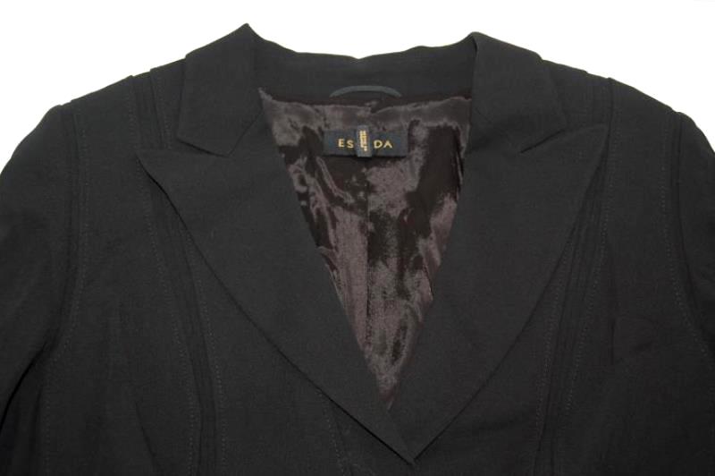 Escada Blazer Jacket Women's Size 42 Black Textured Pockets Collared