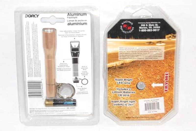 Lot of 2 Key Chain Flashlights NASCAR Mark Martin Dorcy Aluminum Racing