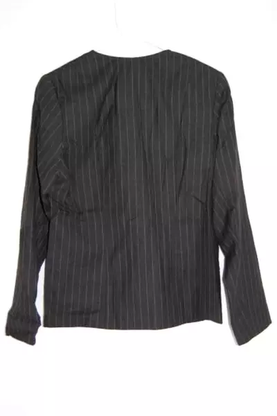 Pendleton Mills Full Zip Jacket Women's Size 10 Striped Black Brown Pockets