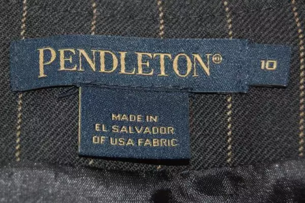 Pendleton Mills Full Zip Jacket Women's Size 10 Striped Black Brown Pockets