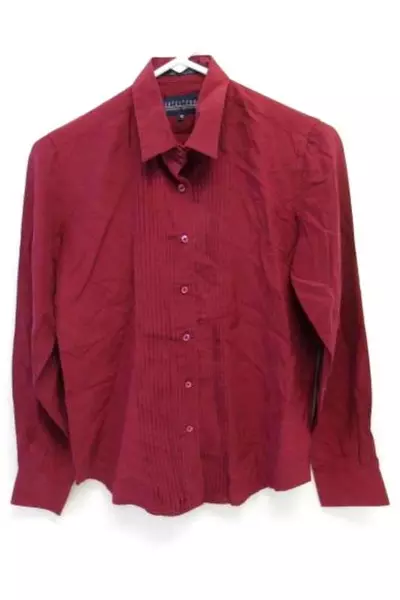 Lot of 2 Vintage Nordstrom Tops Women's Size 10 Long Sleeve Red Striped Beige