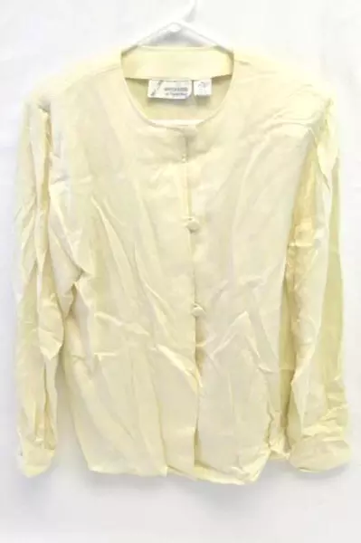 Vintage Austin Reed Of Regent Street Button Top Women's Size 10 Silk Cream
