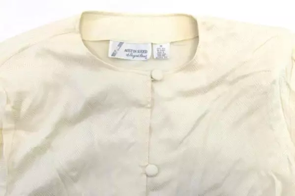 Vintage Austin Reed Of Regent Street Button Top Women's Size 10 Silk Cream
