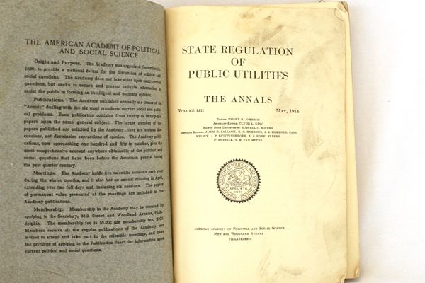 May 1914 Public Utilities Annals American Academy of Political Social Science