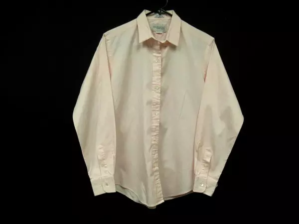 Lot of 2 Vintage Nordstrom Tops Women's Size 10 Long Sleeve Pink Plaid Collared