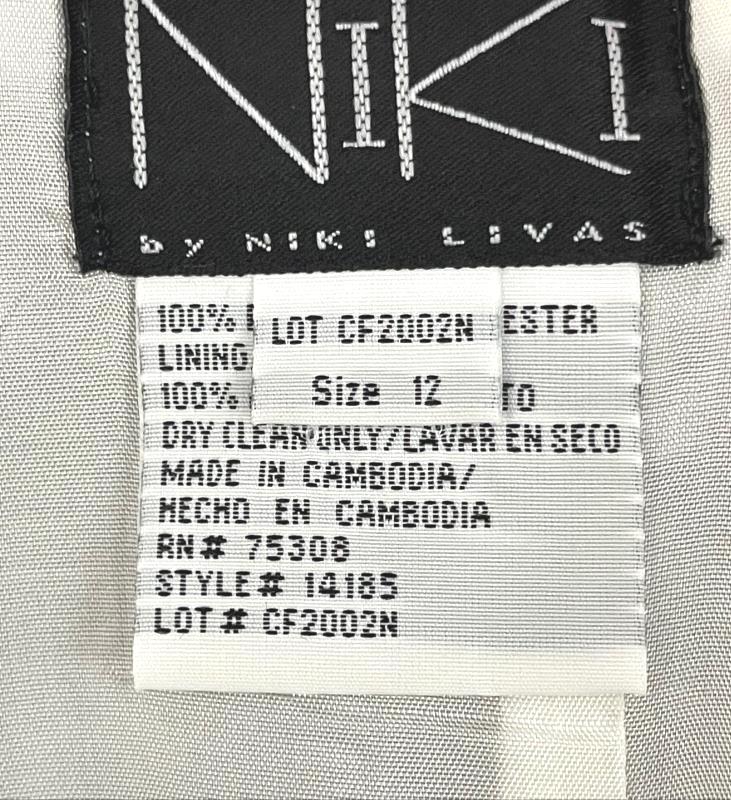 Long Dress By Niki Livas Black, Pink, And White Women's Size 12