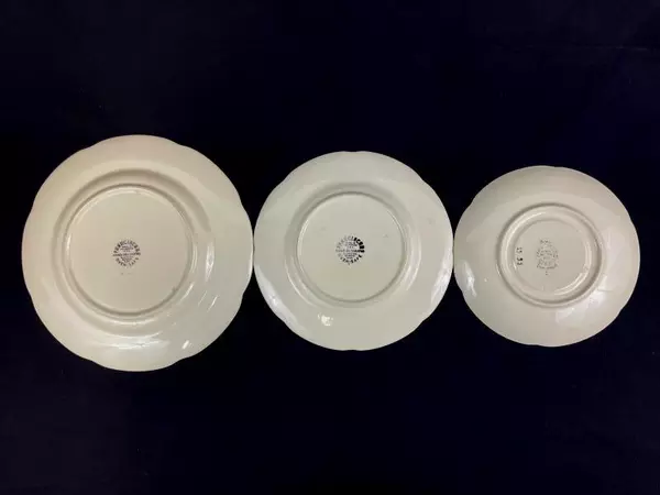 Lot of 3 Vintage Franciscan Pottery Plates Apple Pattern Hand Decorated Dishes