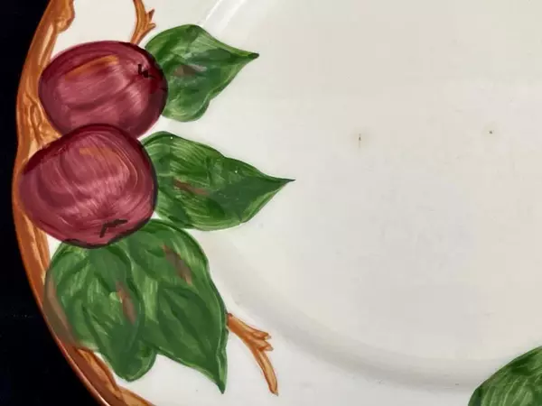 Lot of 3 Vintage Franciscan Pottery Plates Apple Pattern Hand Decorated Dishes