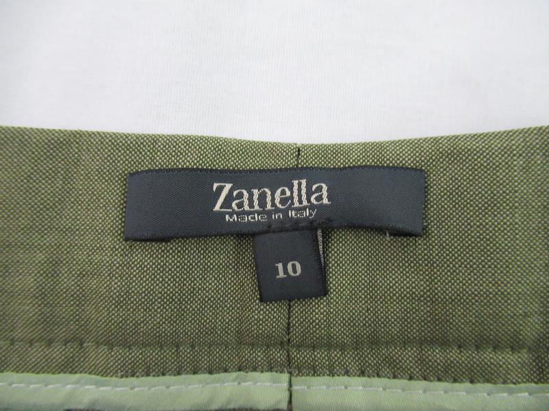 Zanella Marissa Pants Women's Size 10 Made In Italy Olive Green Stretch