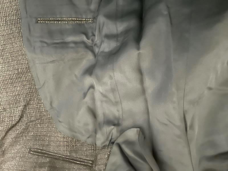 Pronto-Uomo Couture Suit Jacket Dark Gray-Blue Lamb's Wool Lined Men's Size 44R