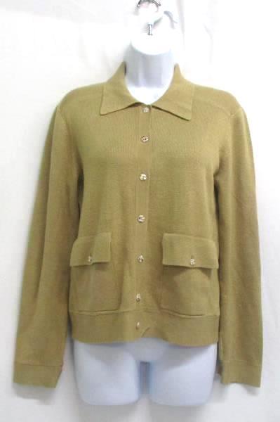 Women's Gold Cardigan Sweater 80% Silk Size Medium by Tommy Bahama