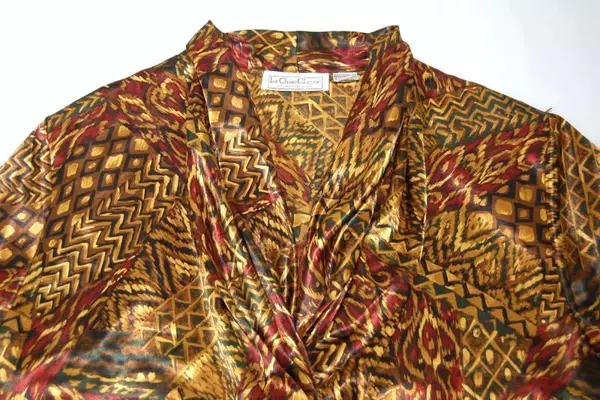 Vintage La Chine Classic By Galinda Wang Satin Top Women's Size 10 Brown Red