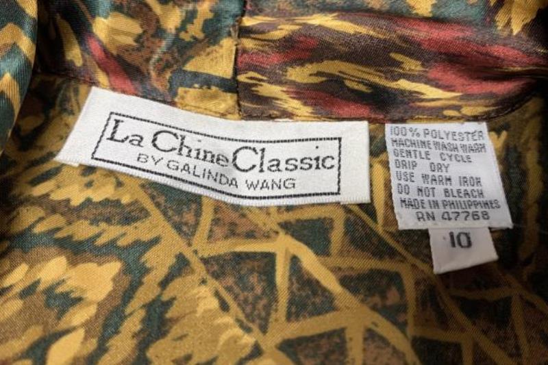 Vintage La Chine Classic By Galinda Wang Satin Top Women's Size 10 Brown Red