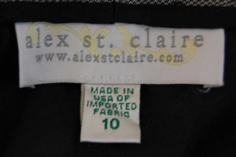 Alex St. Claire Blue Dress Slacks Women's Size 10 Grey Pocket Lined Straight