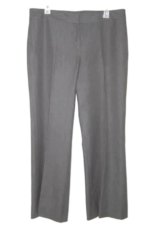 Nine West Dress Slack Pants Women's Size 10 Dark Grey Wide Leg Zip Closure