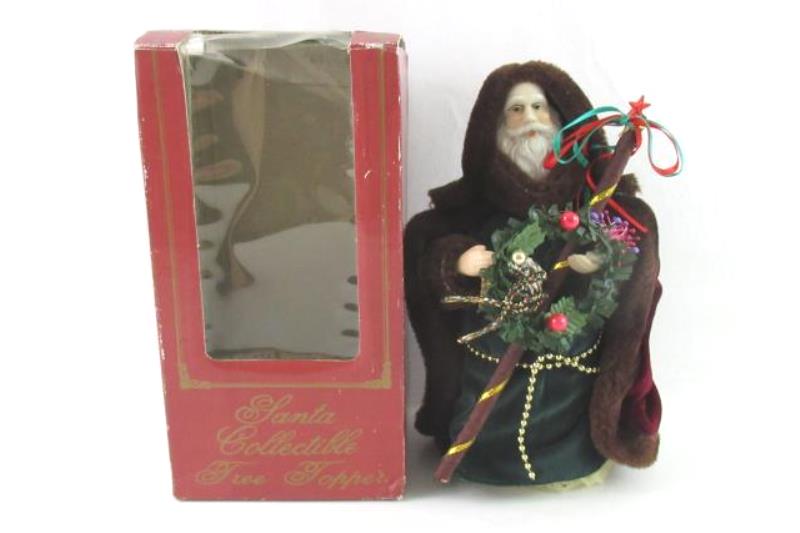 World Bazaars Old World Santa Claus Tree Topper 10.5 Inches Collectible