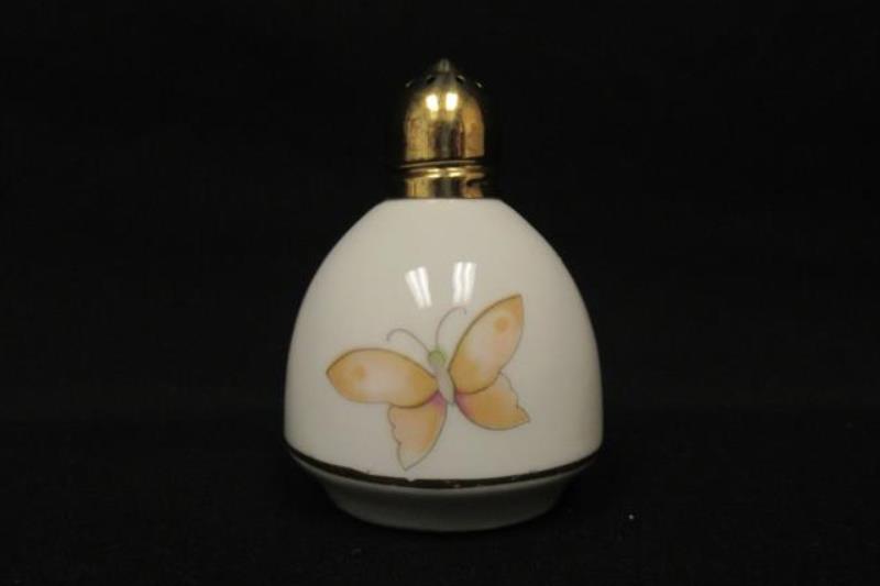 Vtg Toscany Collection Porcelain Salt and Pepper Shakers Flower Butterfly Design