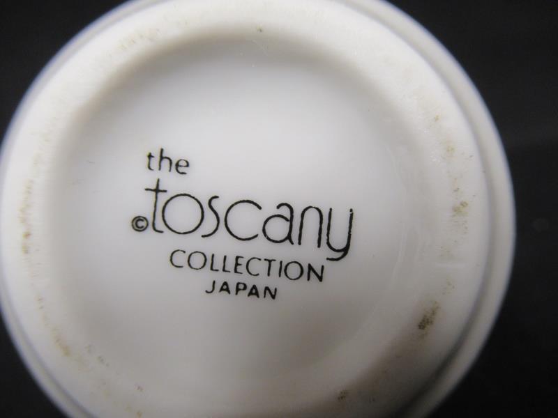 Vtg Toscany Collection Porcelain Salt and Pepper Shakers Flower Butterfly Design