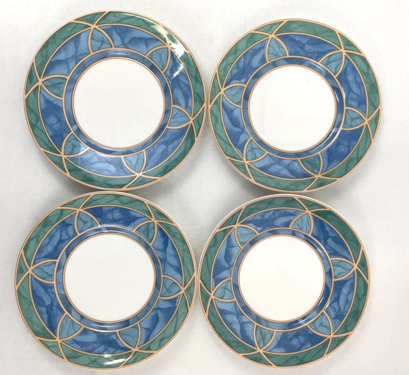 Lot Of 4 Vintage Saucers Plates Victoria & Beale Porcelain Forbidden Fruit 9024