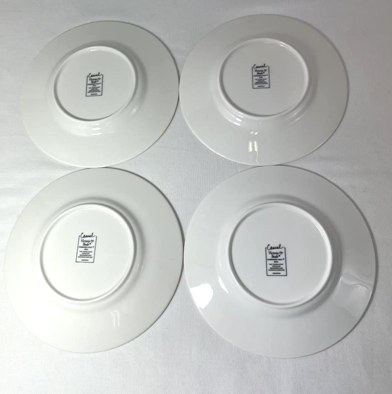 Lot Of 4 Vintage Saucers Plates Victoria & Beale Porcelain Forbidden Fruit 9024