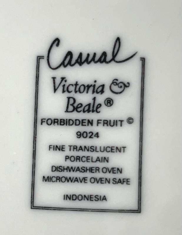 Lot Of 4 Vintage Saucers Plates Victoria & Beale Porcelain Forbidden Fruit 9024
