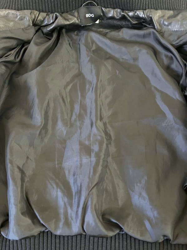 BDG Jacket Faux Leather Coat Black Lined Short Full-Zip Women's Size S-P