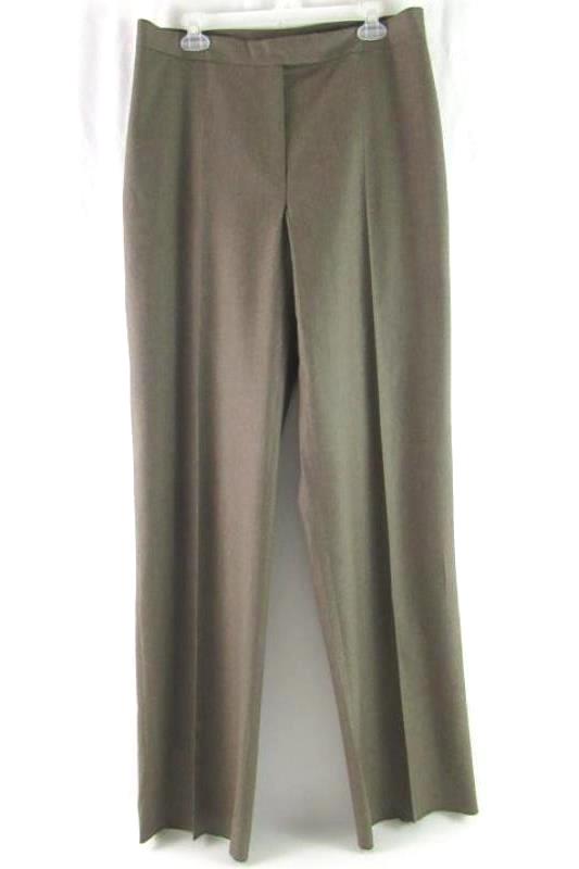 Zanella Platinum Debra Pants Women's Size 12 Brown Made In Italy Wool