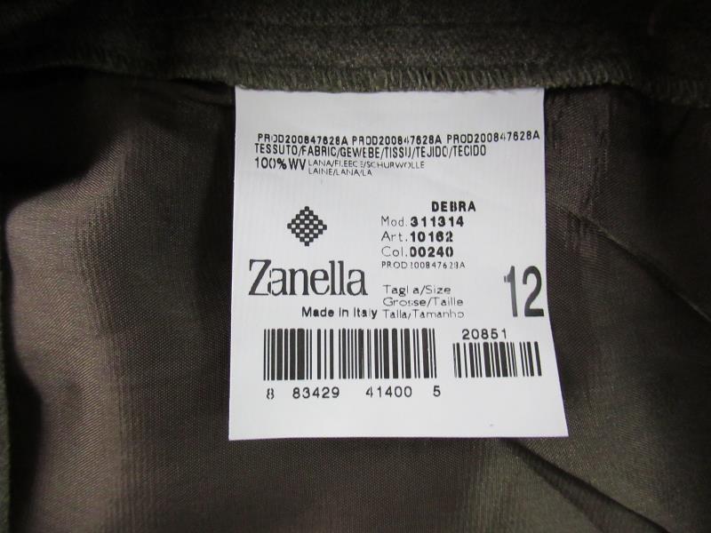 Zanella Platinum Debra Pants Women's Size 12 Brown Made In Italy Wool