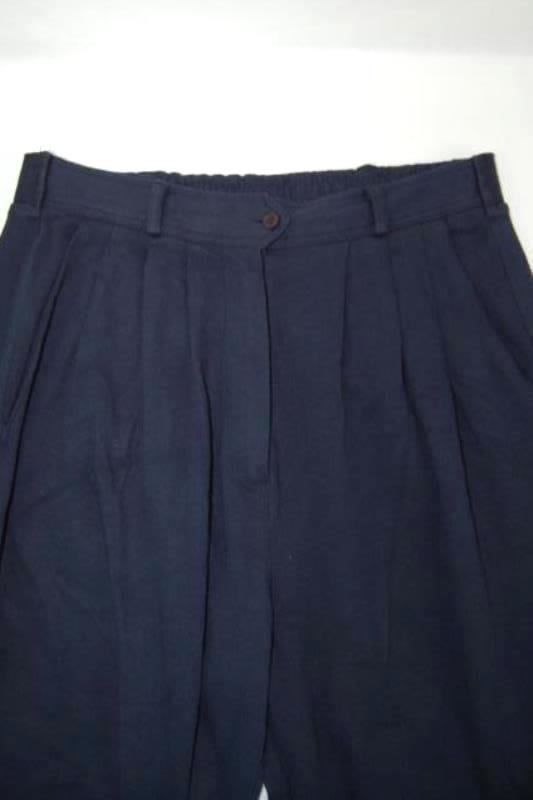 Vintage Abercombie & Fitch Women's Pants Size Large Cotton Navy Blue Pleated