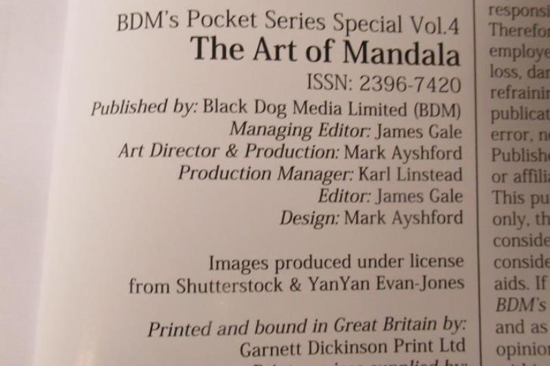 BDM The Art Of Mandala Pocket Sized Coloring Volume 4 May/June 2016