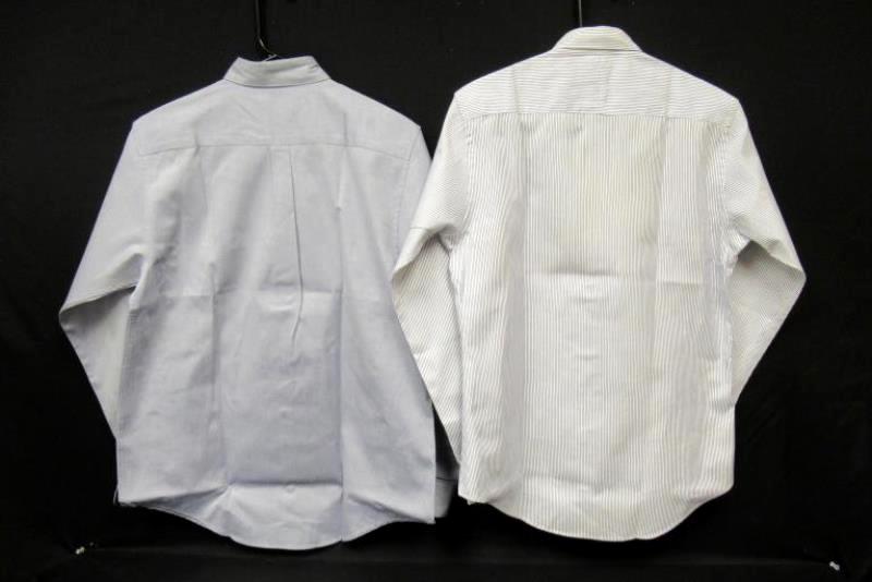 Lot of 2 Vintage Nordstrom Button Front Tops Women's Size 10 Blue Striped Cotton
