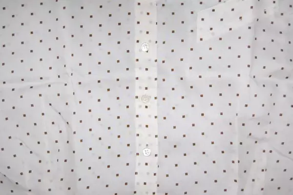 Vintage Liz Claiborne Button Front Top Women's Size 10 Ivory Brown Square