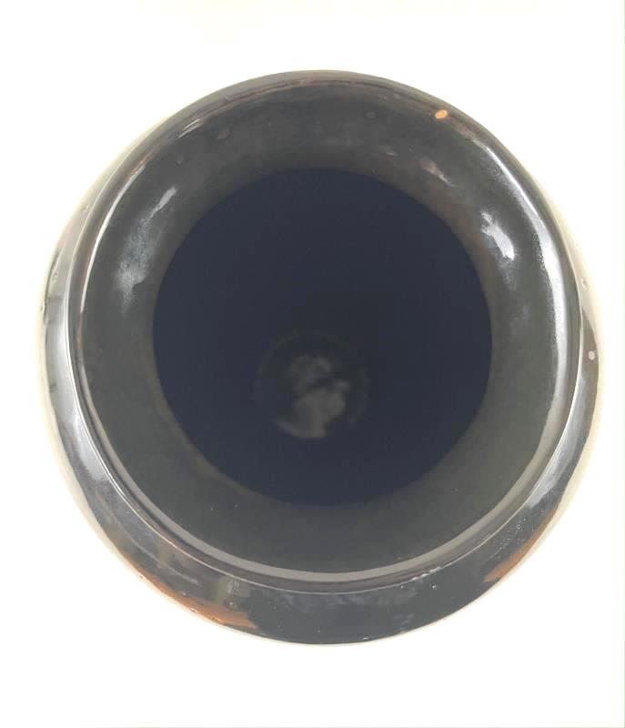 Vintage Unknown Brand Vase Black Russian Hand Painted Church Mural Height 13.5"