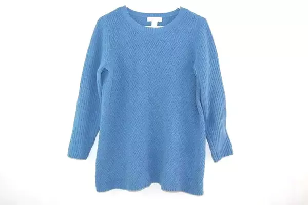 Christopher & Banks Petite Knit Top Women's Size Petite Small Blue Long Sleeves