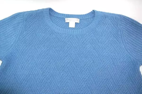 Christopher & Banks Petite Knit Top Women's Size Petite Small Blue Long Sleeves