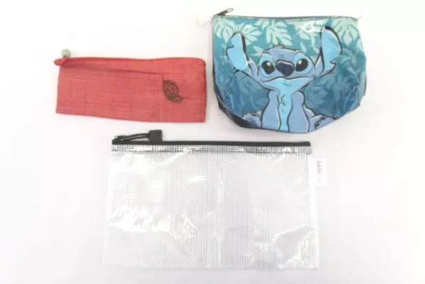 Lot of 6 Cosmetic Bags Kiss Pier One Imports Smile Case Stitch