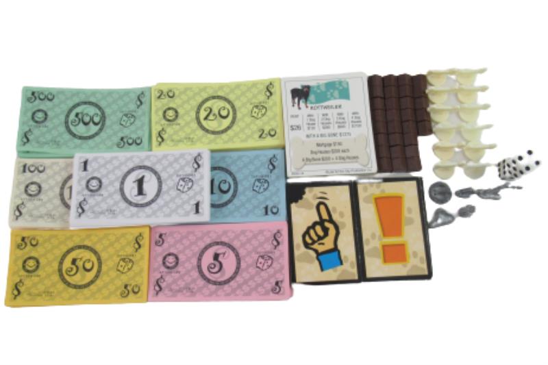 Dog-Opoly Replacement Pieces 5 Metal Pieces Plastic Bones Houses Money Cards