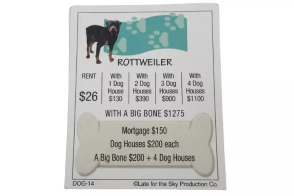 Dog-Opoly Replacement Pieces 5 Metal Pieces Plastic Bones Houses Money Cards