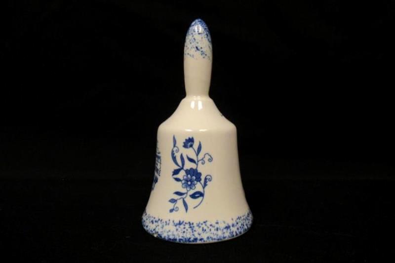 Souvenir Porcelain Bell Wall Drug Store South Dakota White Blue