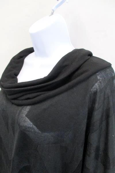 Charlotte Russe Sheer Top Cowl Neck Black Lightweight Oversized Women's Size Med