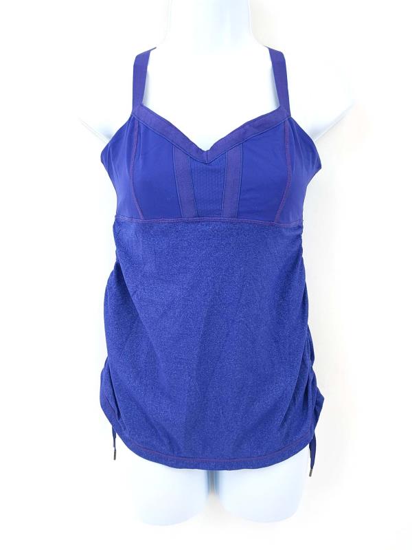 Lululemon Hot Class Women's Activewear Tank Top In Bold Blue Shelf Bra Size 10