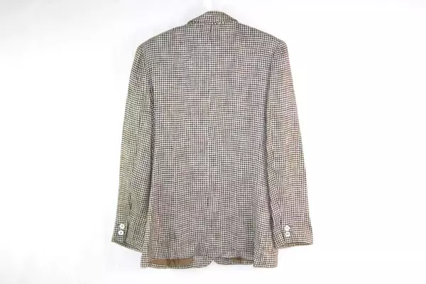 Vintage Liz Claiborne Women's Blazer Size 10 Brown White Viscose Silk Blend USA