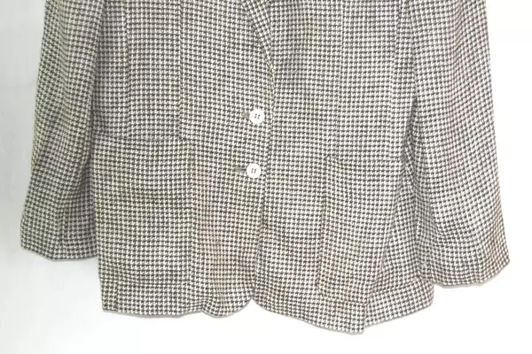 Vintage Liz Claiborne Women's Blazer Size 10 Brown White Viscose Silk Blend USA
