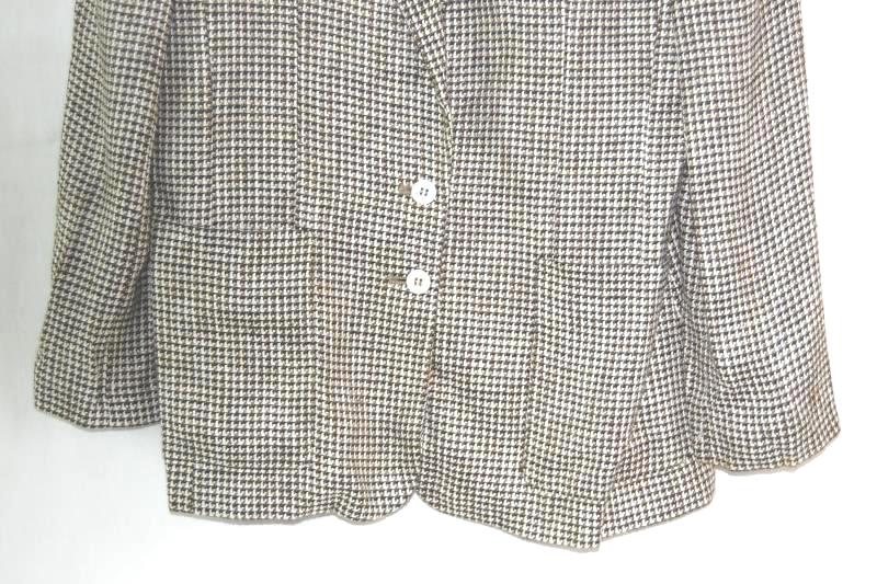 Vintage Liz Claiborne Women's Suit Jacket Size 10 Brown White Viscose Silk Blend