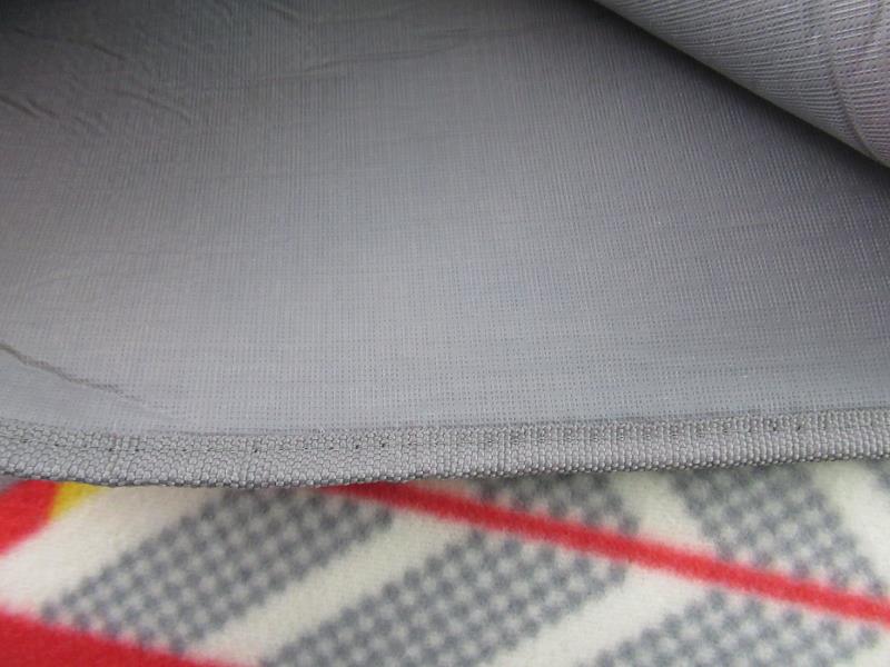 Picnic Blanket Mat Fleece Fold And Carry Handles Beach Geometric Red Grey Yellow