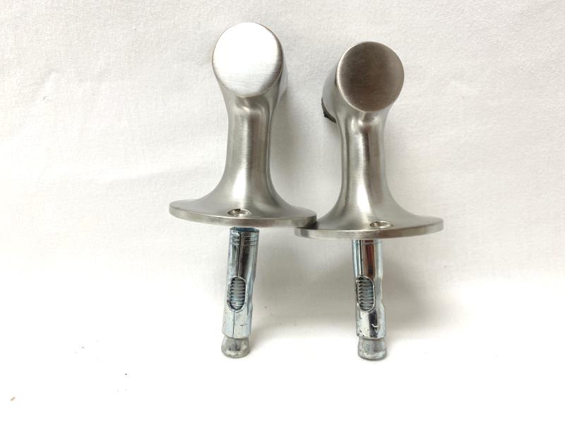 Set of 2 H.B. Ives Heavy Duty Floor Mounted Door Stops Chrome 3"
