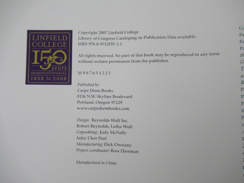 An Illustrated History of Linfield College Inspired Pragmatism Henberg Seidman