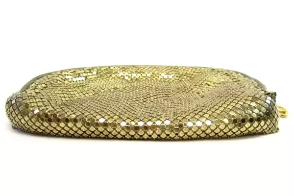 Vintage Women's Gold Metal Mesh Clutch Purse Evening Bag Made In China
