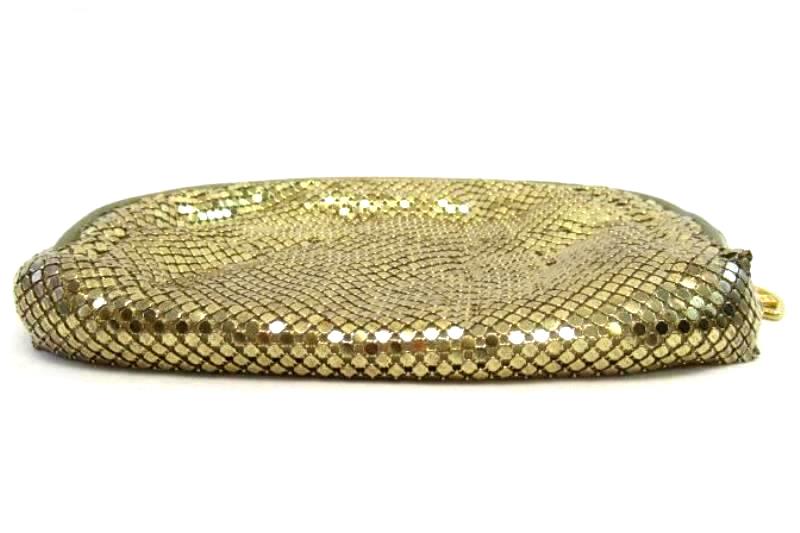 Vintage Women's Gold Metal Mesh Clutch Purse Evening Bag Made In China